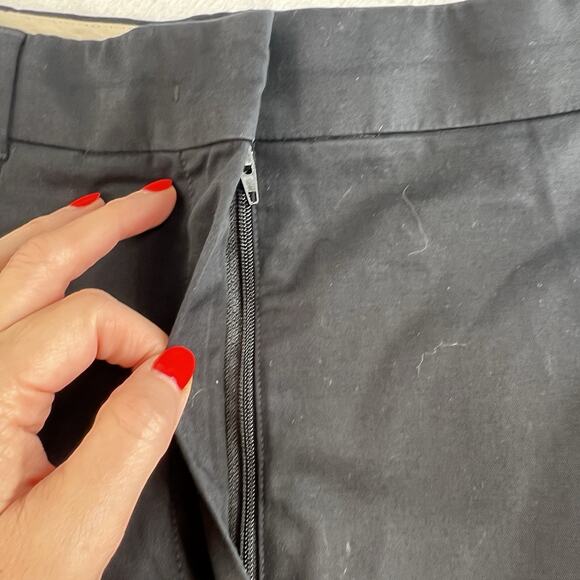 Max Mara Studio Sz 12 Cotton Cropped Trousers Pants Black Pleated Front Italy - Picture 6 of 16